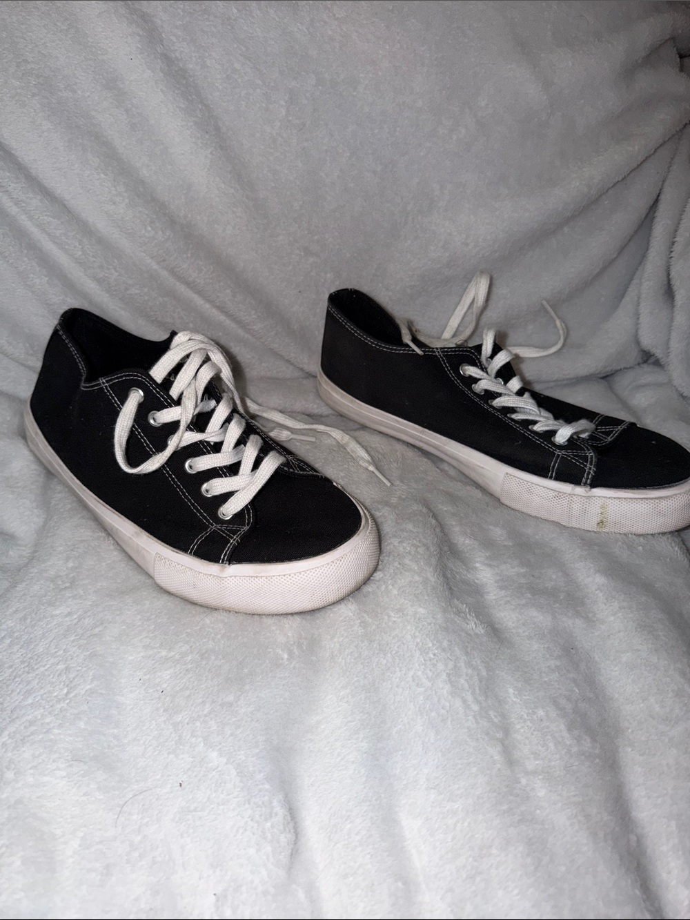 torrid Black Canvas Lace-Up Flats with White Soles